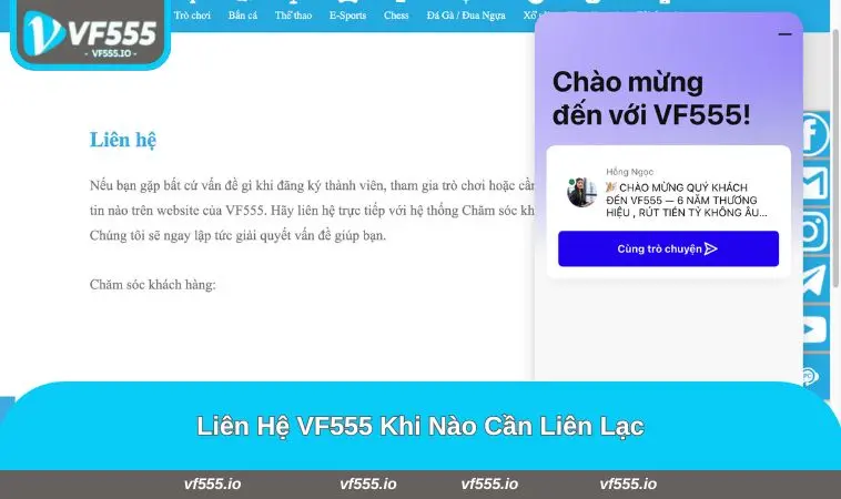 Thời điểm nên kết nối đến VF555