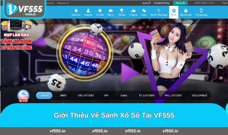 Giao diện cơ bản, dễ dùng của sảnh xổ số tại VF555