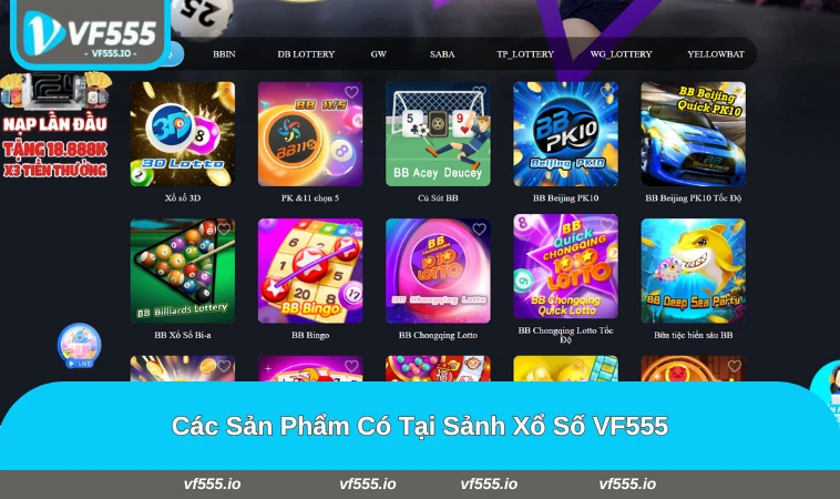 Các sản phẩm xổ số truyền thống và nhanh, trực tuyến