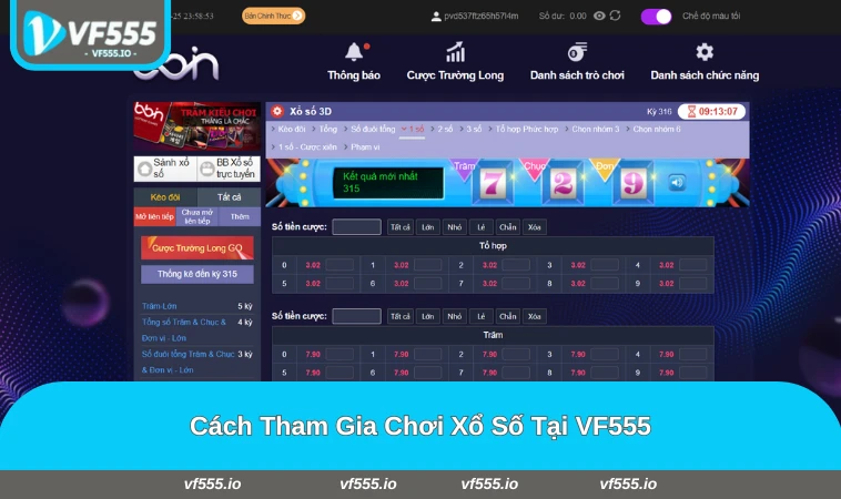 Các bước chơi xổ số tại VF555 từ chọn vé, đặt cược đến nhận thưởng